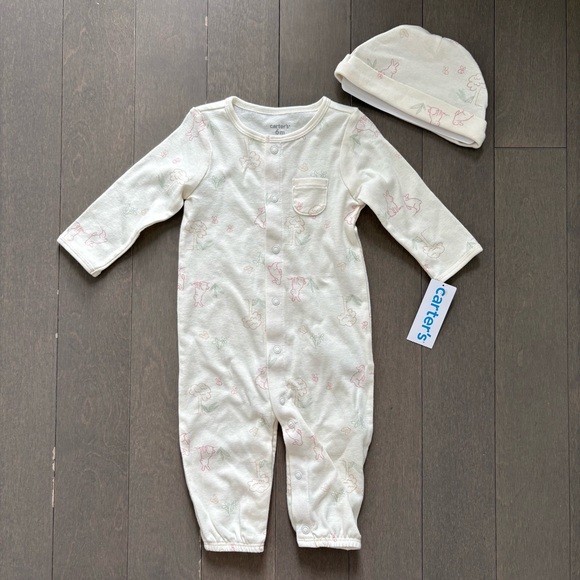 Carter's Other - NWT Carter's Convertible Bunny Nightgown and Bonnet, 6M